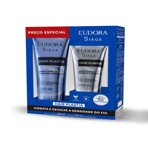 KIT SIAGE HAIR PLASTIA SHAMPOO  250ML + CONDICIONADOR 125ML