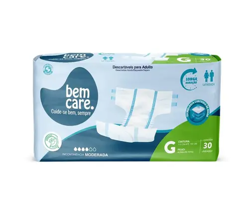 FRALDA BEM CARE GERIAT TAMANHO G 30 UNIDADES