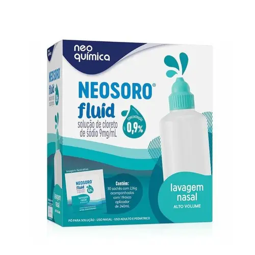 NEOSORO FLUID 0,9% ALTO VOLUME FRASCO 240ML + 30 SACHES SODIO CLORETO