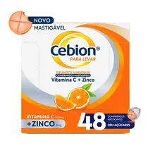 CEBION 500MG+5MG 4 COMPRIMIDOS MASTIGAVEIS SABOR LARANJA ACIDO ASCORBICO + ZINCO