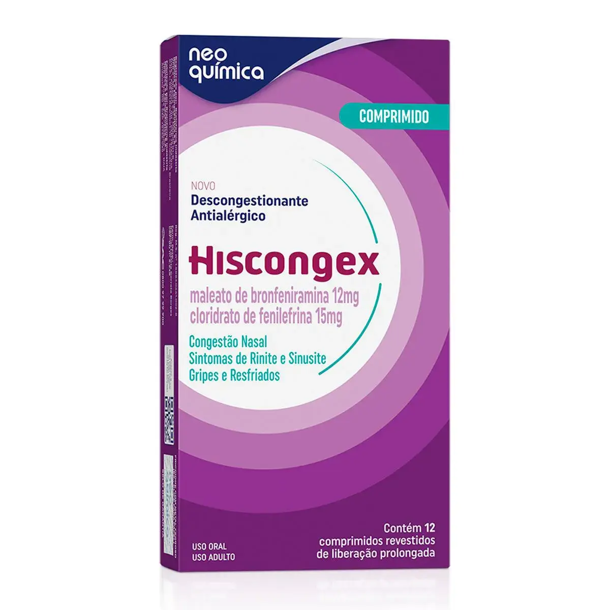 HISCONGEX 12MG+15MG 12 COMPRIMIDOS BRONFENIRAMINA  + FENILEFRINA