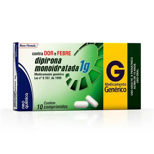DIPIRONA 1GR 20 COMPRIMIDOS GENERICO NEO QUIMICA DIPIRONA MONOIDRATADA