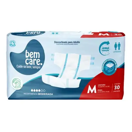 FRALDA BEM CARE GERIAT TAMANHO M 30 UNIDADES