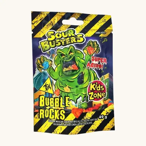 GOMA DE MASCAR KIDS SOUR BUSTER BUBBLE ROCKS