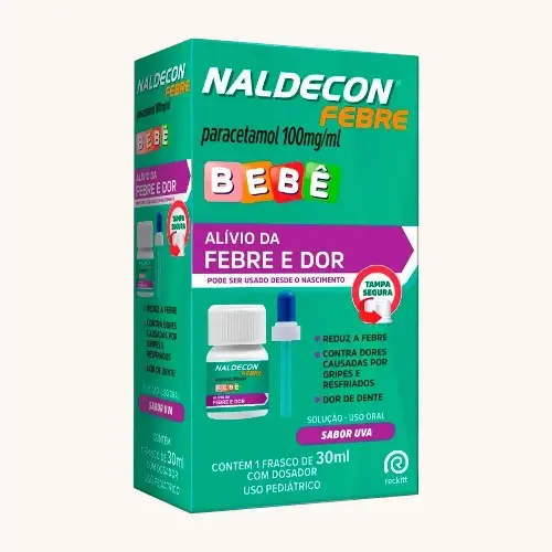 NALDECON FEBRE BEBE 100MG/ML 30ML SABOR UVA PARACETAMOL