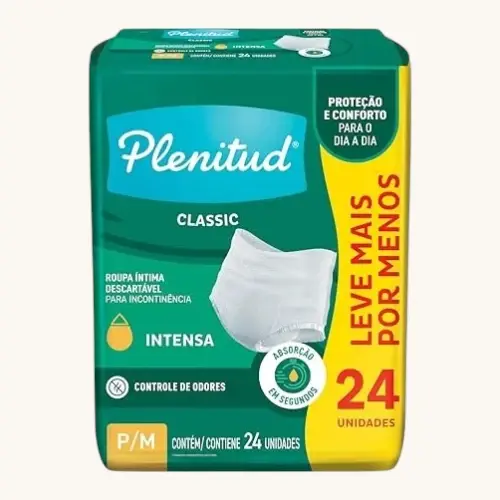 ROUPA INTIMA PLENITUD FRESCOR DIARIO P/M 24 UNIDADES