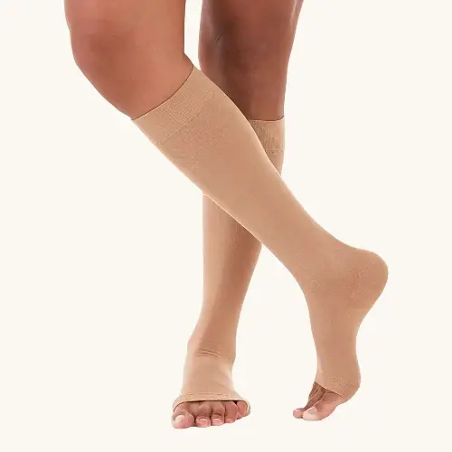 MEIA VENOSAN ULTRALINE 20-30 G PANTURRILHA PE ABERTO BEGE