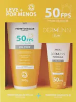 KIT DERMUNN PROTETOR SOLAR CORPORAL FPS50 200GR + PROTETOR SOLAR FACIAL FPS50 50GR