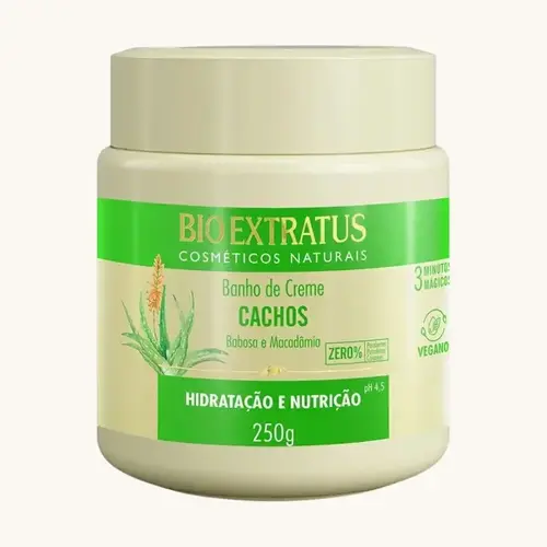 CREME BIO EXTRATUS BABOSA E MACADAMIA CACHOS BANHO DE CREME 250GR