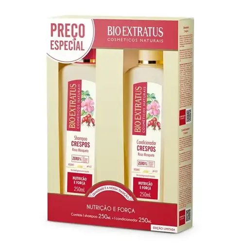 KIT BIO EXTRATUS ROSA MOSQUETA CRESPOS SHAMPOO 250ML+CONDICIONADOR 250ML