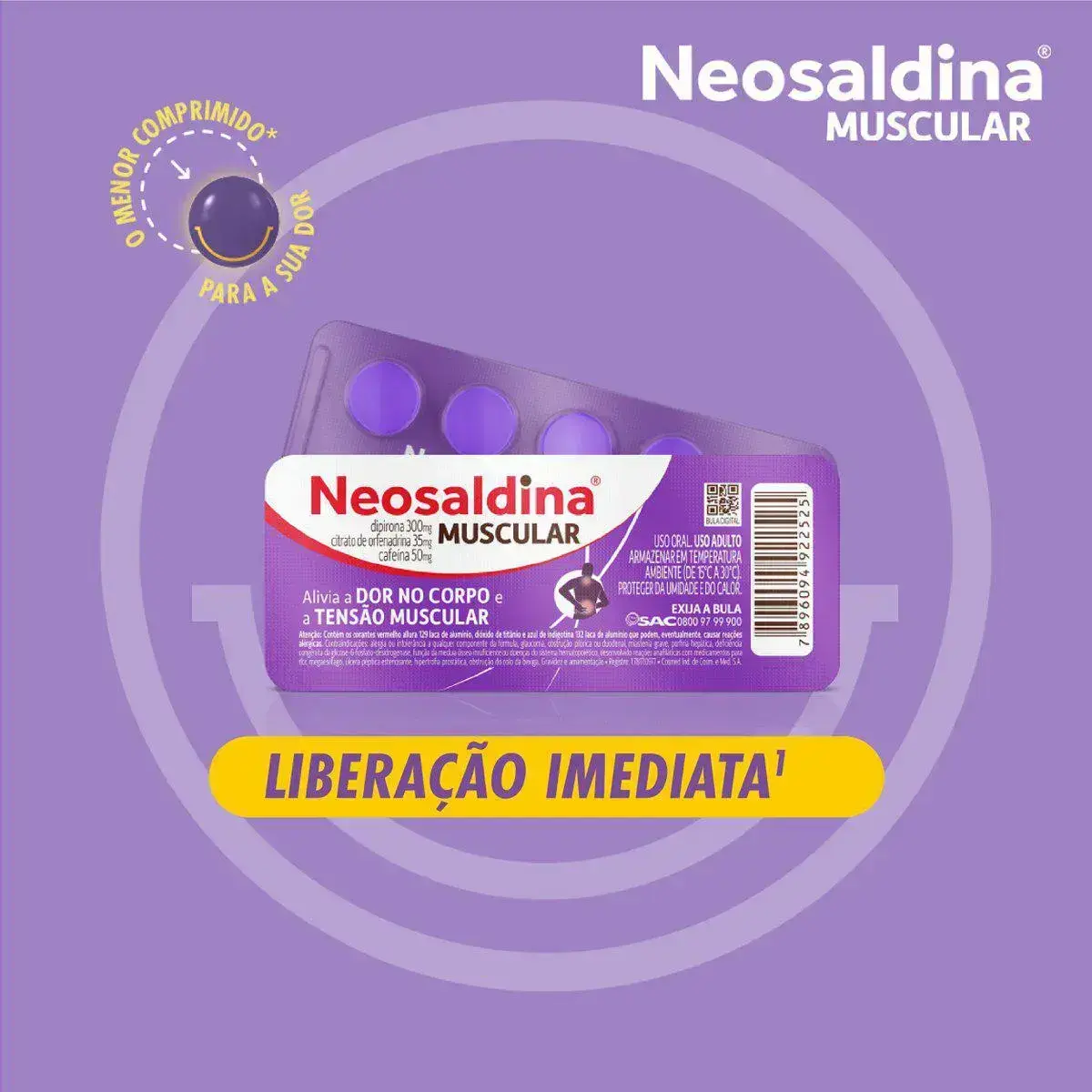 NEOSALDINA MUSCULAR 10 COMPRIMIDOS ORFENADRINA CITRATO + DIPIRONA + CAFEINA