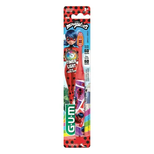 ESCOVA DE DENTE GUM INFANTIL MIRACULOUS TIMER LIGHT MACIA 1 UNIDADE
