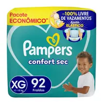 FRALDA PAMPERS CONFORT SEC XG 92 UNIDADES