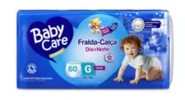FRALDA BABY CARE CALCA DIA E NOITE G 60 UNIDADES