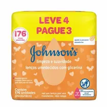 LENCOS UMEDECIDOS J&J BABY LIMPEZA E SUAVIDADE 176UN