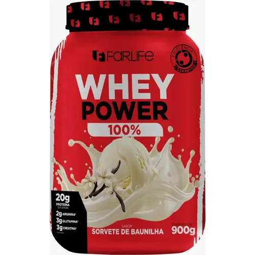 100% WHEY FARLIFE LEITINHO 900GR