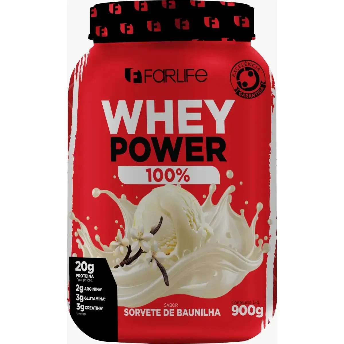 100% WHEY FARLIFE LEITINHO 900GR