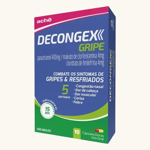 DECONGEX GRIPE 400MG+4MG+4MG 10 CAPSULAS