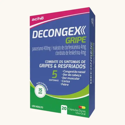DECONGEX GRIPE 400MG+4MG+4MG 20 CAPSULAS