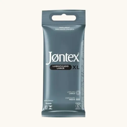 PRESERVATIVO JONTEX LUBRIFICADO XL 6 UNIDADES