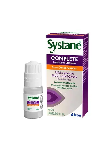 SYSTANE COMPLETE LUBRIFICANTE OFTALMICO SEM CONSERVANTES 10ML