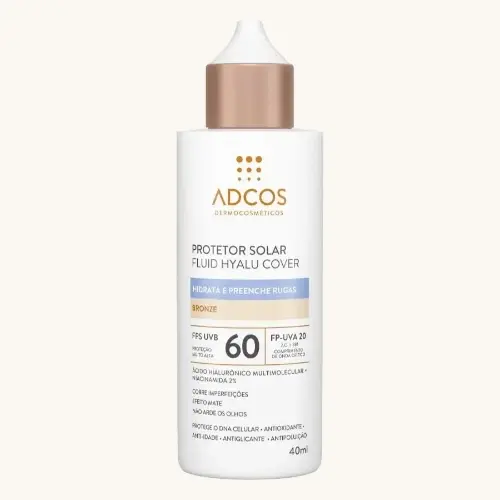 PROTETOR SOLAR ADCOS FLUID HYALU COVER BRONZE FPS60 40ML