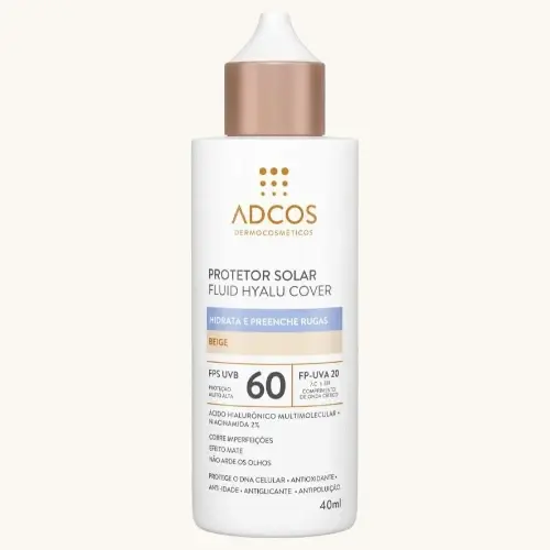 PROTETOR SOLAR ADCOS FLUID HYALU COVER BEIGE FPS60 40ML