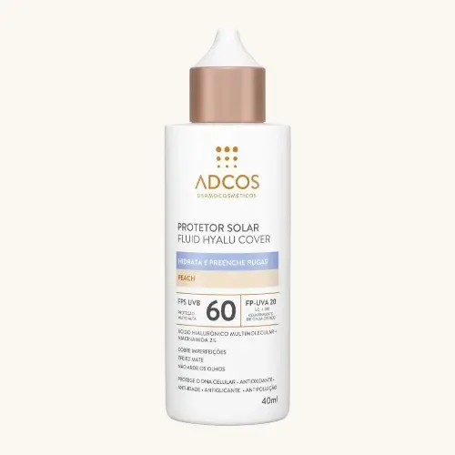 PROTETOR SOLAR ADCOS FLUID HYALU COVER PEACH FPS60 40ML