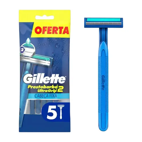 APARELHO DE BARBEAR GILLETTE PRESTOBARBA 2 ULTRA GRIP 5 UNIDADES