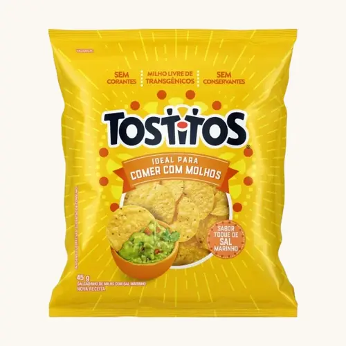 SALGADINHO TOSTITOS REDONDO SAL MARINHO 45GR