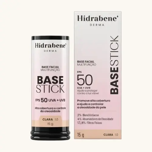 PROTETOR SOLAR HIDRABENE BASE STICK CLARA 1.0 FPS50 15GR