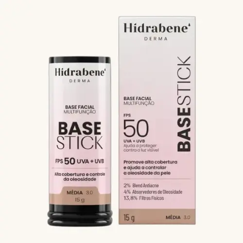PROTETOR SOLAR HIDRABENE BASE STICK MEDIA 3.0 FPS50 15GR