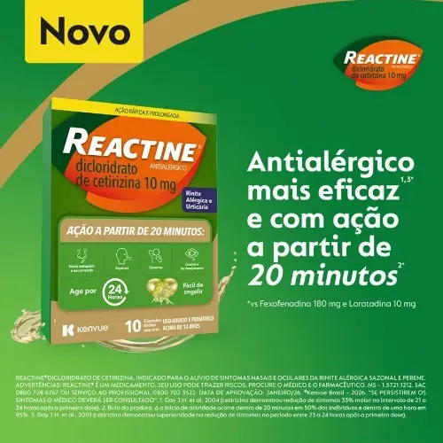 REACTINE 10MG 10 CAPSULAS