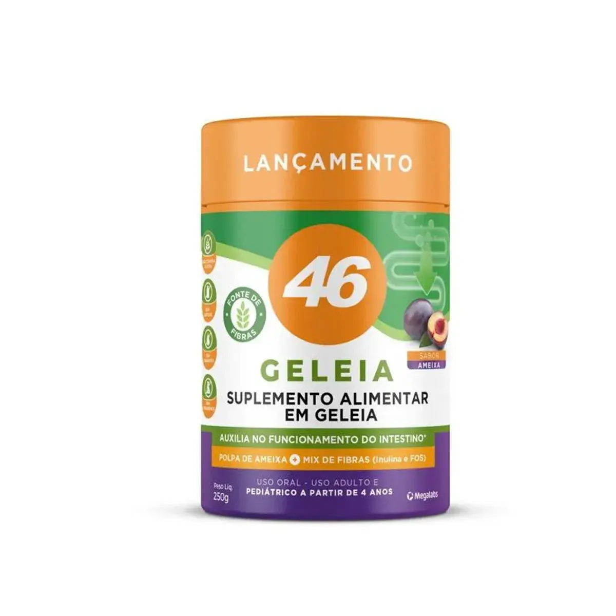 GELEIA 46 MEGALABS SABOR AMEIXA 250GR