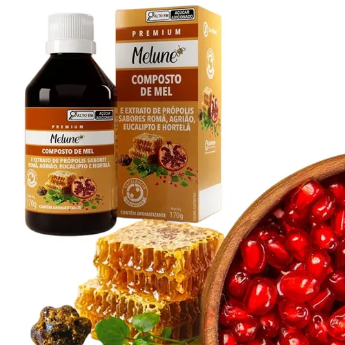 COMPOSTO MELUNE MEL ROMA AGRIAO EUCALIPTO E HORTELA XAROPE 170GR
