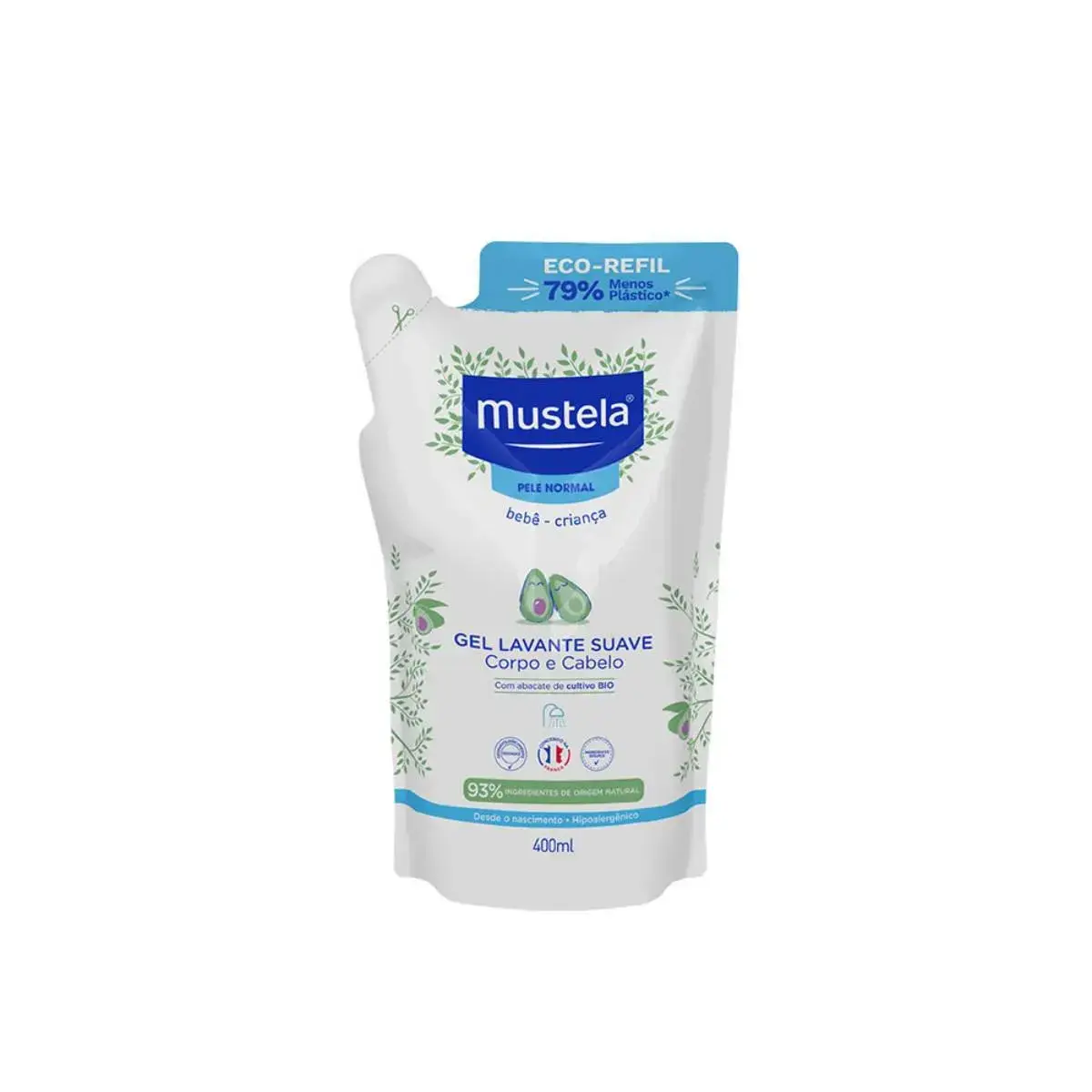 REFIL GEL BANHO MUSTELA BEBE SUAVE 400ML