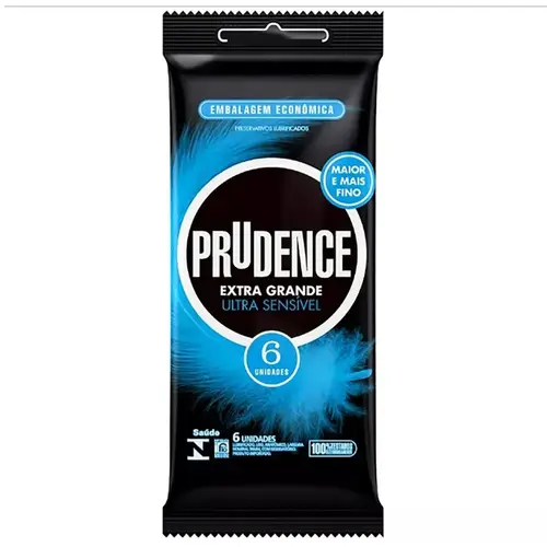PRESERVATIVO PRUDENCE EXTRA GRANDE ULTRA SENSIVEL 6 UNIDADES