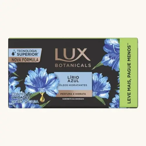 SABONETE LUX BOTANICALS LIRIO AZUL 85GR 6 UNIDADES