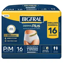 ROUPA INTIMA BIGRAL DERMA PLUS P/M 16UN  UNIDADES