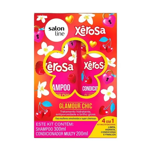 KIT SALON LINE XEROSA GLAMOUR CHIC SHAMPOO 300ML + CONDICIONADOR 200ML