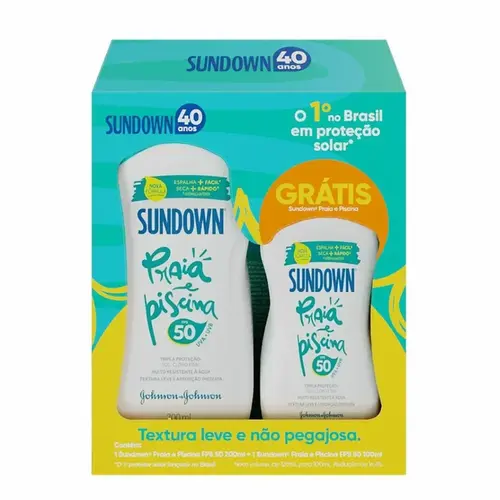 KIT PROTETOR SOLAR SUNDOWN PRAIA E PISCINA FPS50 200ML + 100ML