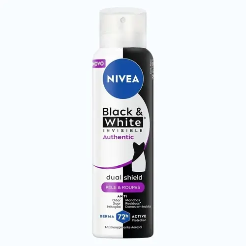 DESODORANTE NIVEA INVISIBLE BLACK&WHITE AUTHENTIC FEMININO AEROSOL 150ML