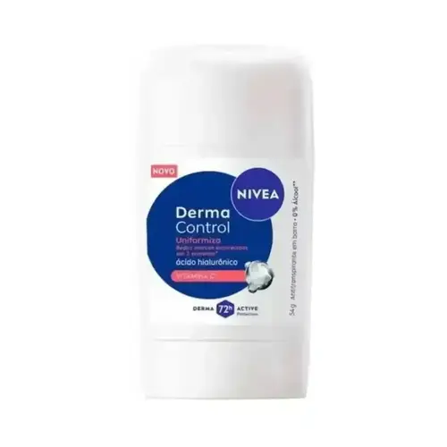 DESODORANTE NIVEA DERMA CONTROL UNIFORMIZA FEMININO EM BARRA 54GR