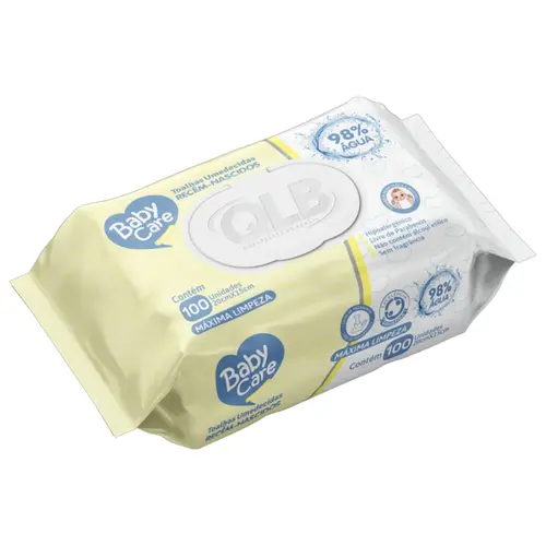 TOALHA UMEDECIDA BABY CARE RECEM NASCIDOS 100 UNIDADES