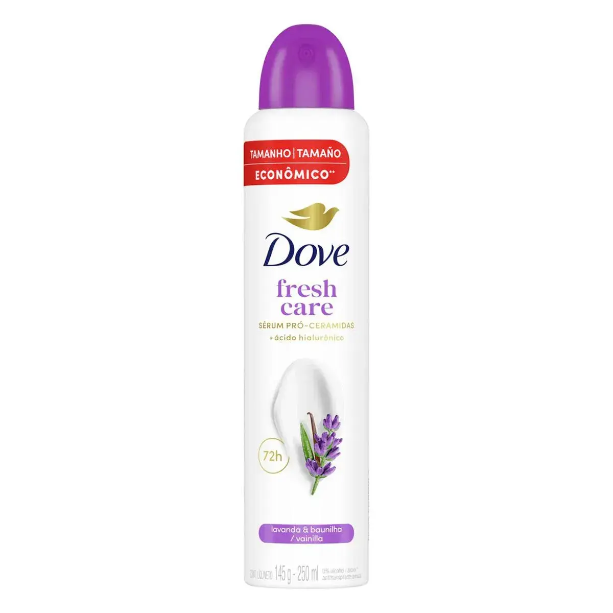 DESODORANTE DOVE FRESH CARE LAVANDA E BAUNILHA FEMININO AEROSOL 250ML