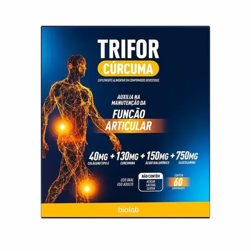 TRIFOR CURCUMA 60 COMPRIMIDOS COLAGENO TIPO II + CURCUMA + ACIDO HIALURONICO + GLUCOSAMINA