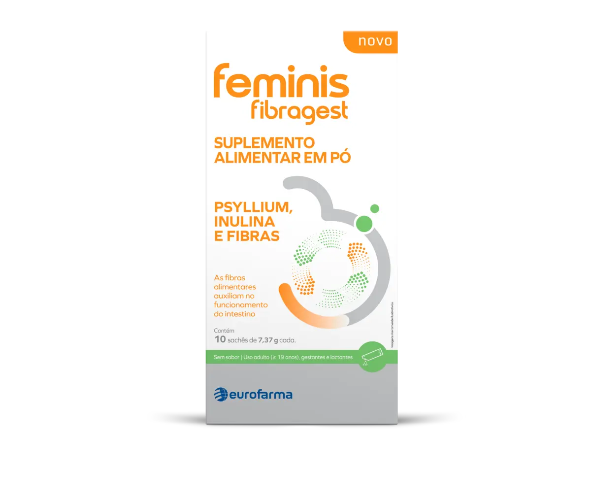 FEMINIS FIBRAGEST 10 SACHES DE 7,37GR CADA PSYLLIUM + POLIDEXTROSE + INULINA + FIBRA DA CASCA DE AVEIA + ASSOCIACOES