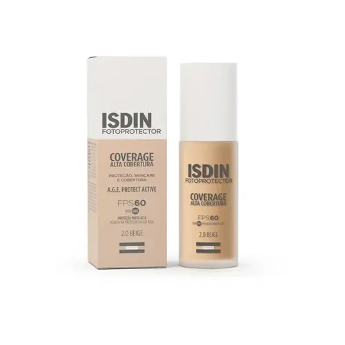 PROTETOR SOLAR FACIAL ISDIN COVERAGE ALTA COBERTURA 2.0 BEIGE FPS60 30GR