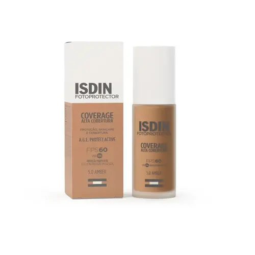 PROTETOR SOLAR FACIAL ISDIN COVERAGE ALTA COBERTURA 5.0 AMBER FPS60 30GR