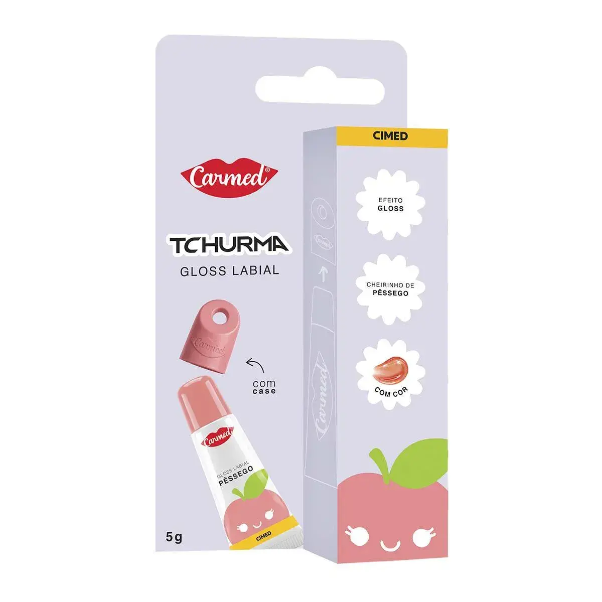GLOSS LABIAL CARMED TCHURMA PESSEGO 5GR